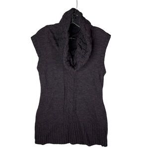 Berretti Wool Blend Cable Knit Sz Med Sweater Tunic Cowl Neck Sleeveless Womens